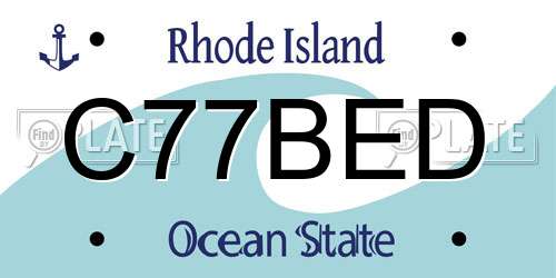 C77BED Rhode Island License Plate