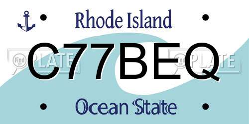 C77BEQ Rhode Island License Plate