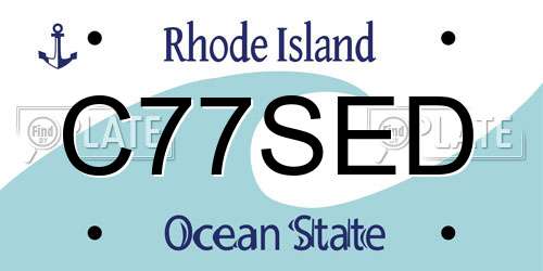 C77SED Rhode Island License Plate