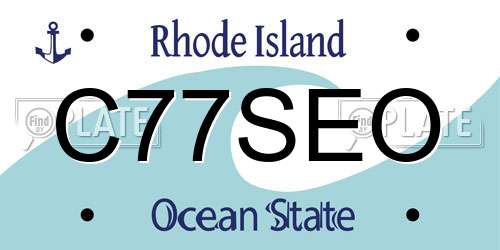 C77SEO Rhode Island License Plate
