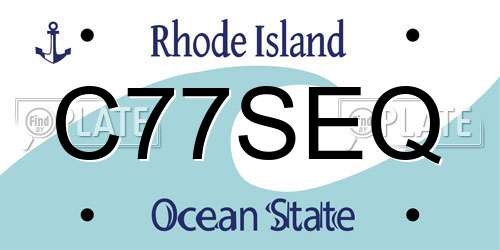 C77SEQ Rhode Island License Plate