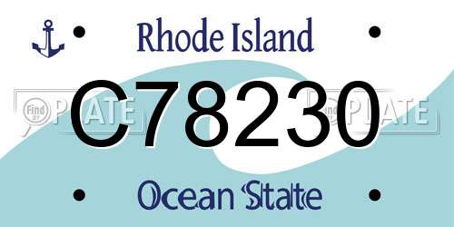 C78230 Rhode Island License Plate