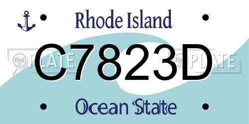 C7823D Rhode Island License Plate