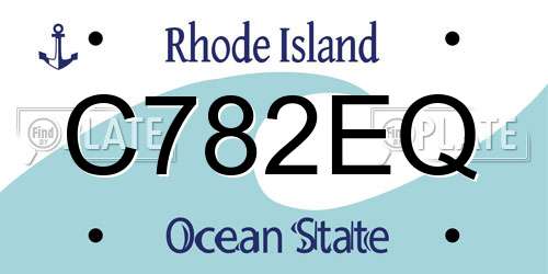 C782EQ Rhode Island License Plate