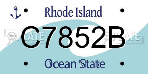 C7852B Rhode Island License Plate
