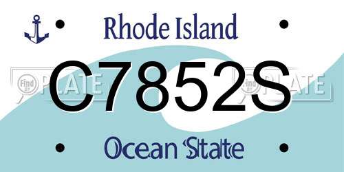 C7852S Rhode Island License Plate