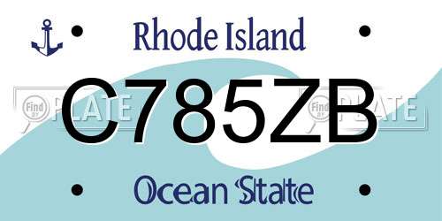 C785ZB Rhode Island License Plate