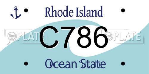 C786 Rhode Island License Plate