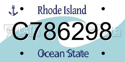 C786298 Rhode Island License Plate
