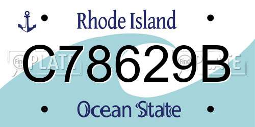 C78629B Rhode Island License Plate