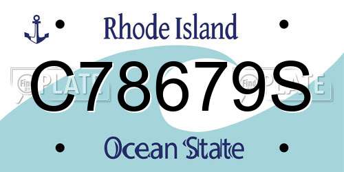 C78679S Rhode Island License Plate