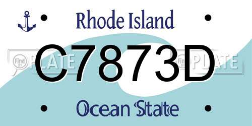C7873D Rhode Island License Plate