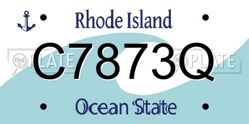 C7873Q Rhode Island License Plate
