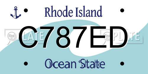 C787ED Rhode Island License Plate