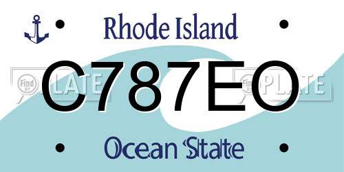 C787EO Rhode Island License Plate