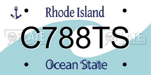 C788TS Rhode Island License Plate