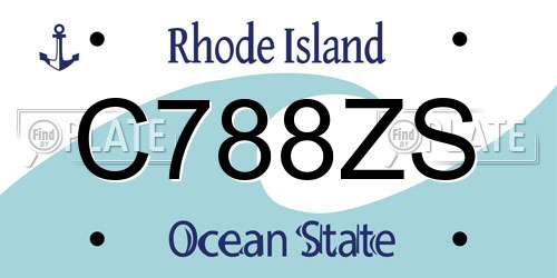 C788ZS Rhode Island License Plate