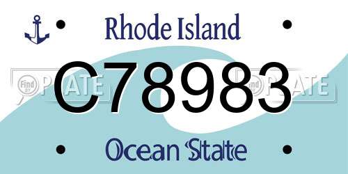 C78983 Rhode Island License Plate