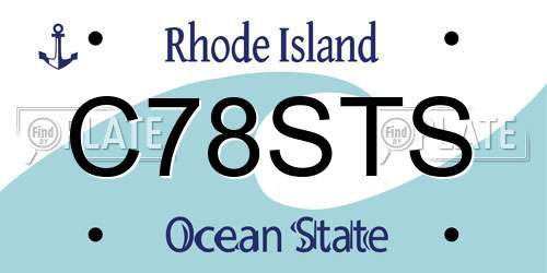 C78STS Rhode Island License Plate