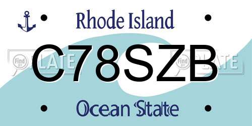 C78SZB Rhode Island License Plate