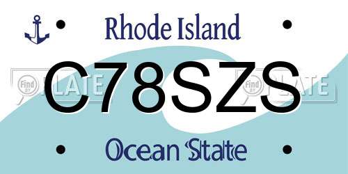 C78SZS Rhode Island License Plate