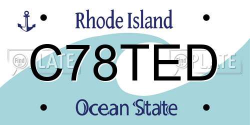 C78TED Rhode Island License Plate