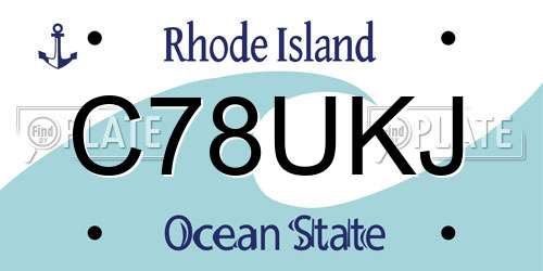 C78UKJ Rhode Island License Plate