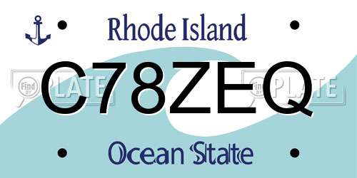 C78ZEQ Rhode Island License Plate