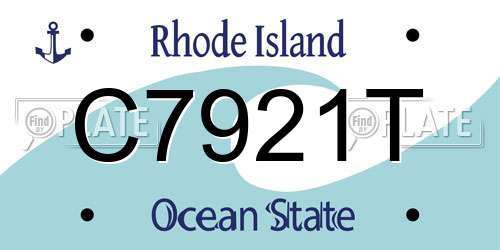 C7921T Rhode Island License Plate