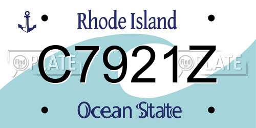 C7921Z Rhode Island License Plate