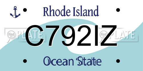 C792IZ Rhode Island License Plate
