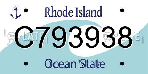 C793938 Rhode Island License Plate