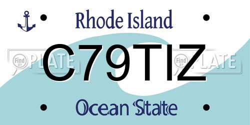 C79TIZ Rhode Island License Plate