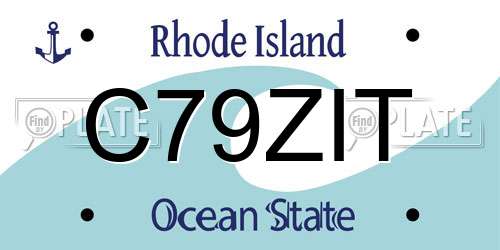 C79ZIT Rhode Island License Plate