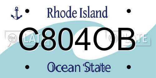 C804OB Rhode Island License Plate