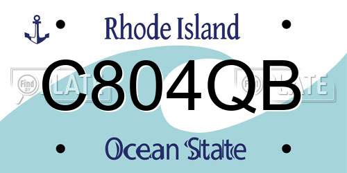 C804QB Rhode Island License Plate