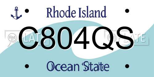 C804QS Rhode Island License Plate