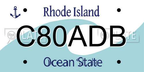 C80ADB Rhode Island License Plate