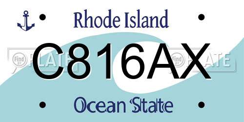 C816AX Rhode Island License Plate