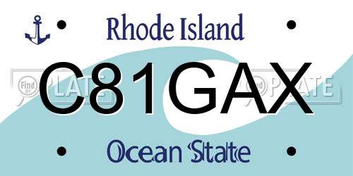 C81GAX Rhode Island License Plate