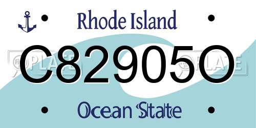 C82905O Rhode Island License Plate