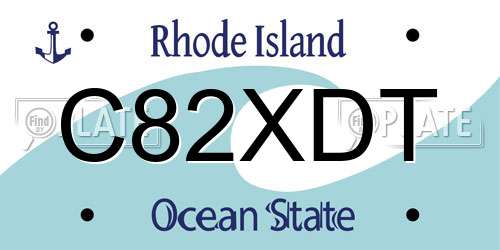 C82XDT Rhode Island License Plate