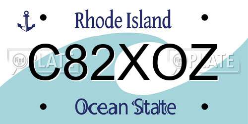 C82XOZ Rhode Island License Plate