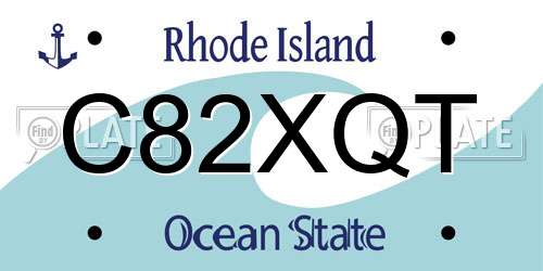 C82XQT Rhode Island License Plate