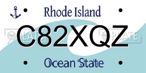 C82XQZ Rhode Island License Plate