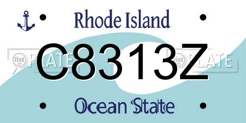 C8313Z Rhode Island License Plate