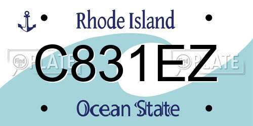 C831EZ Rhode Island License Plate