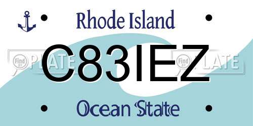 C83IEZ Rhode Island License Plate