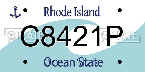 C8421P Rhode Island License Plate