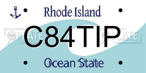 C84TIP Rhode Island License Plate